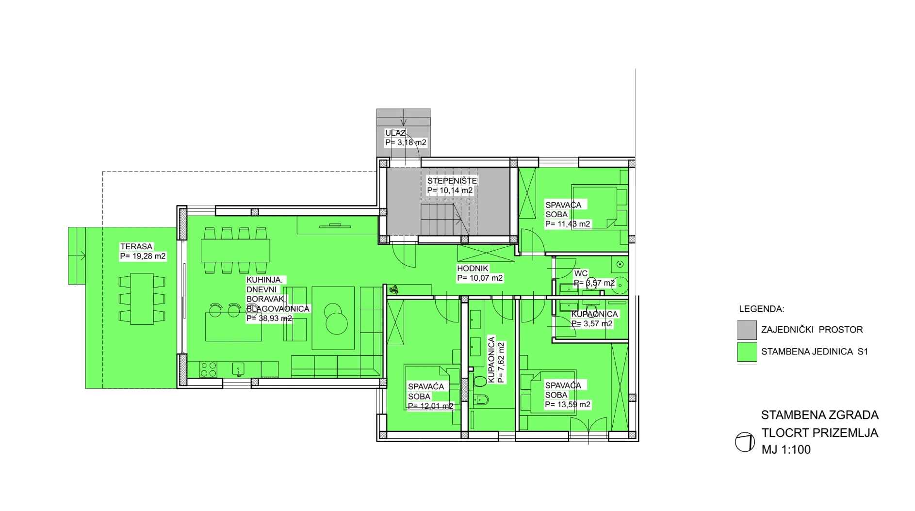 vodice, novogradnja, prostran apartman s dvorištem u centru mjesta, 139,61 m² - slika 22