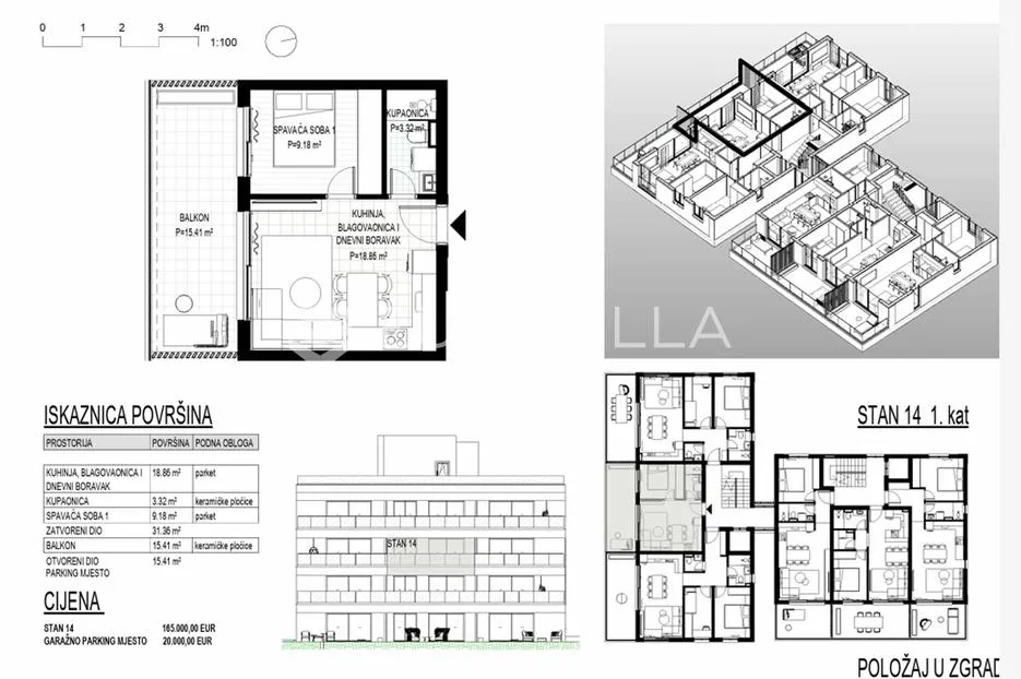 trogir, okrug gornji – apartman s14 na drugom katu neto korisne površine 39 m2 - slika 14