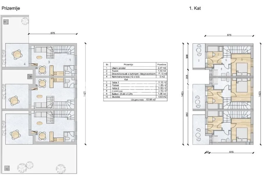 pag, mandre, dvoetažni dvosoban stan 200m od mora, 65,72 m² - slika 13