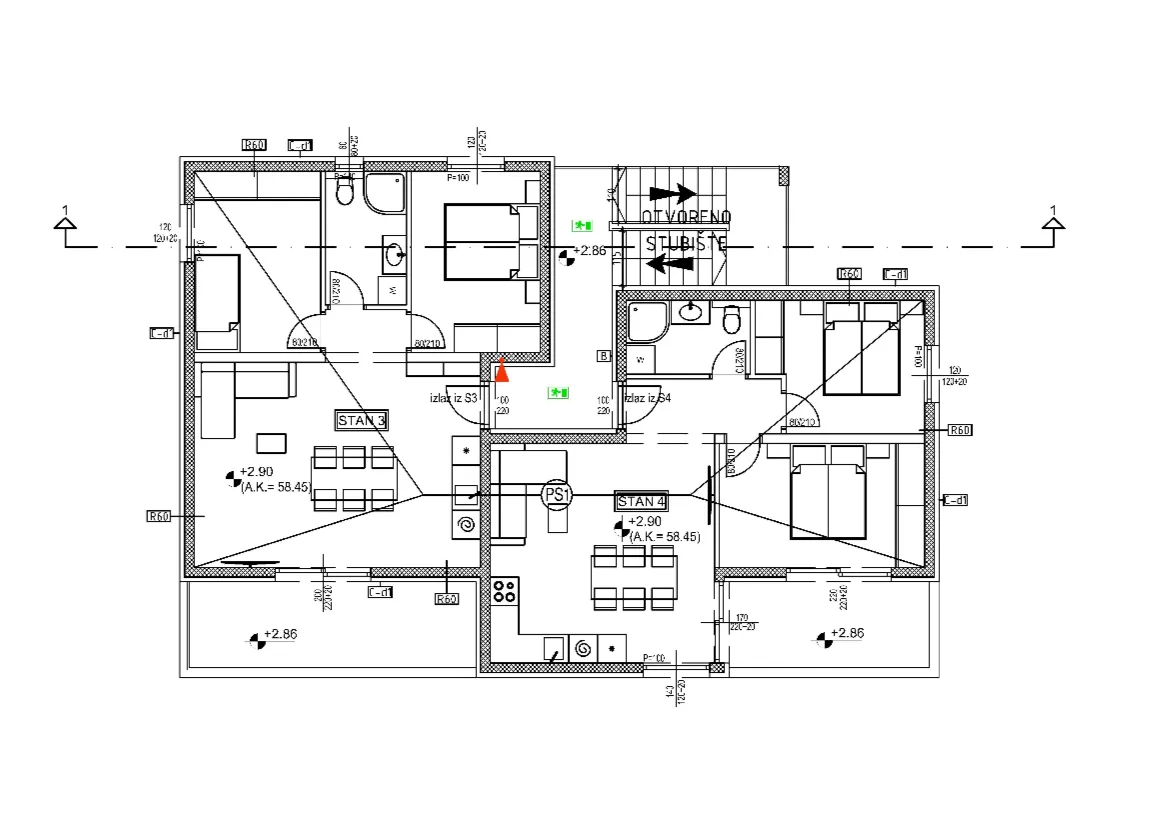 trogir, dvosoban stan na prvom katu neto korisne površine 54,16 m2 – s4 - slika 8