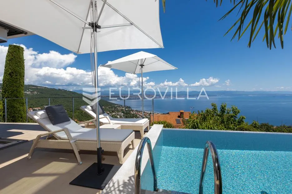 opatija, oprić, ekskluzivna vila 375 m² s panormaskim pogledom, bazenom i saunom - slika 3