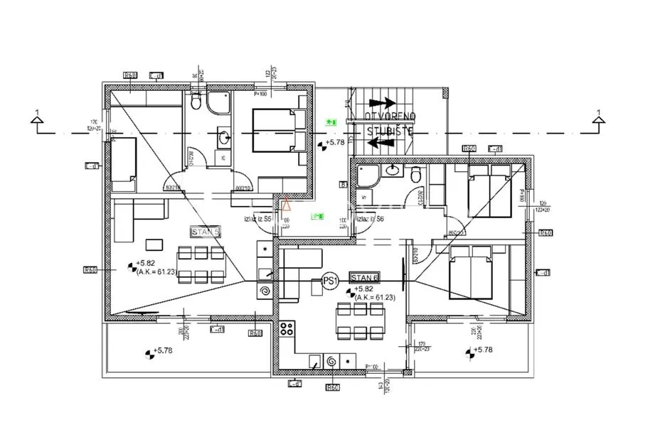 trogir, dvosoban stan na drugom katu neto korisne površine 54,16 m², s6 - slika 7