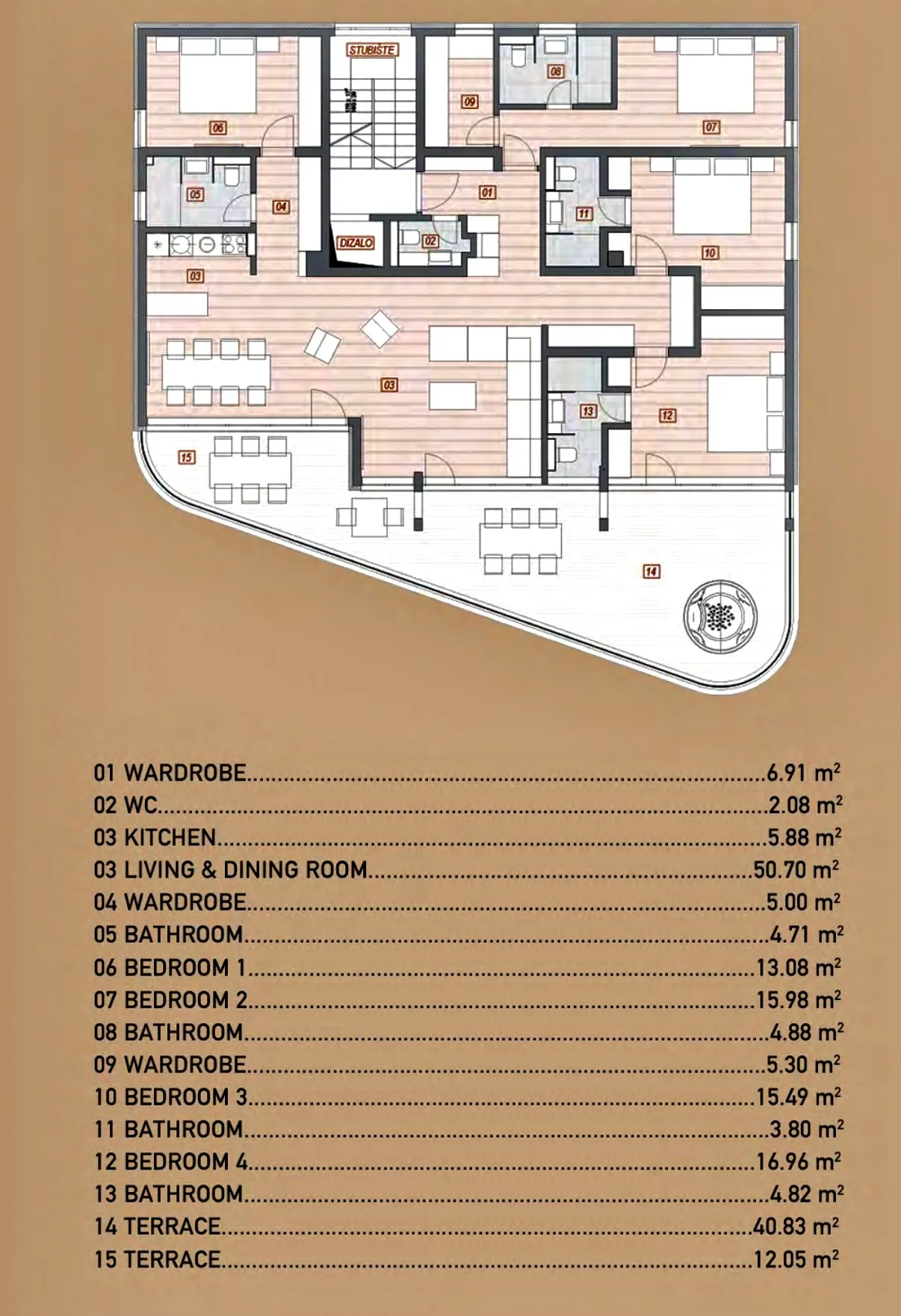opatija, volosko, luksuzan peterosoban stan 208,47 m², pogled na more - slika 6