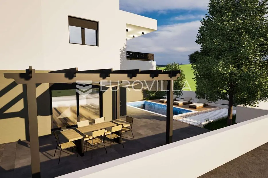 vodice, dvoetažni stan s bazenom i vrtom u izgradnji, 100,34 m² - slika 2