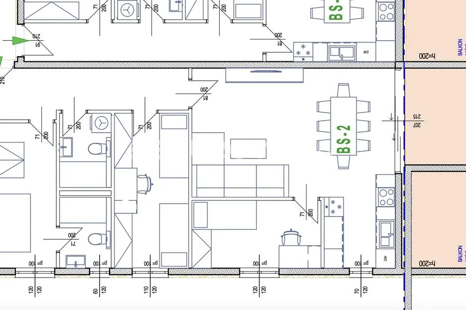 trogir, seget komforan stan 95,70 m² na prizemlju novogradnje s garažom i liftom - slika 6