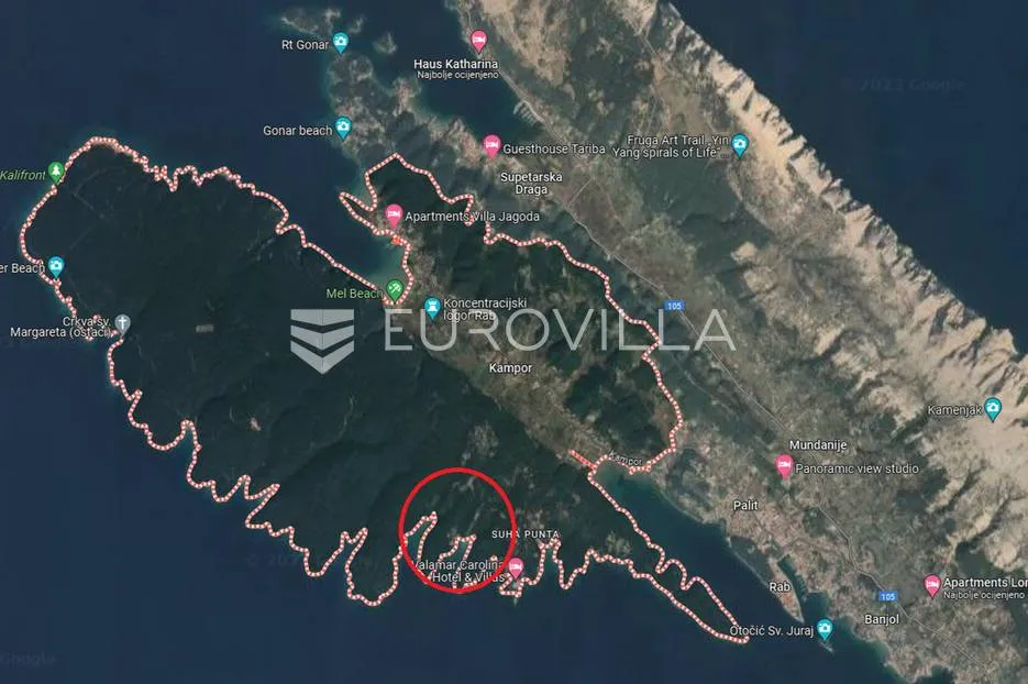 Rab, Kampor, poljoprivredno zemljište 22379 m2