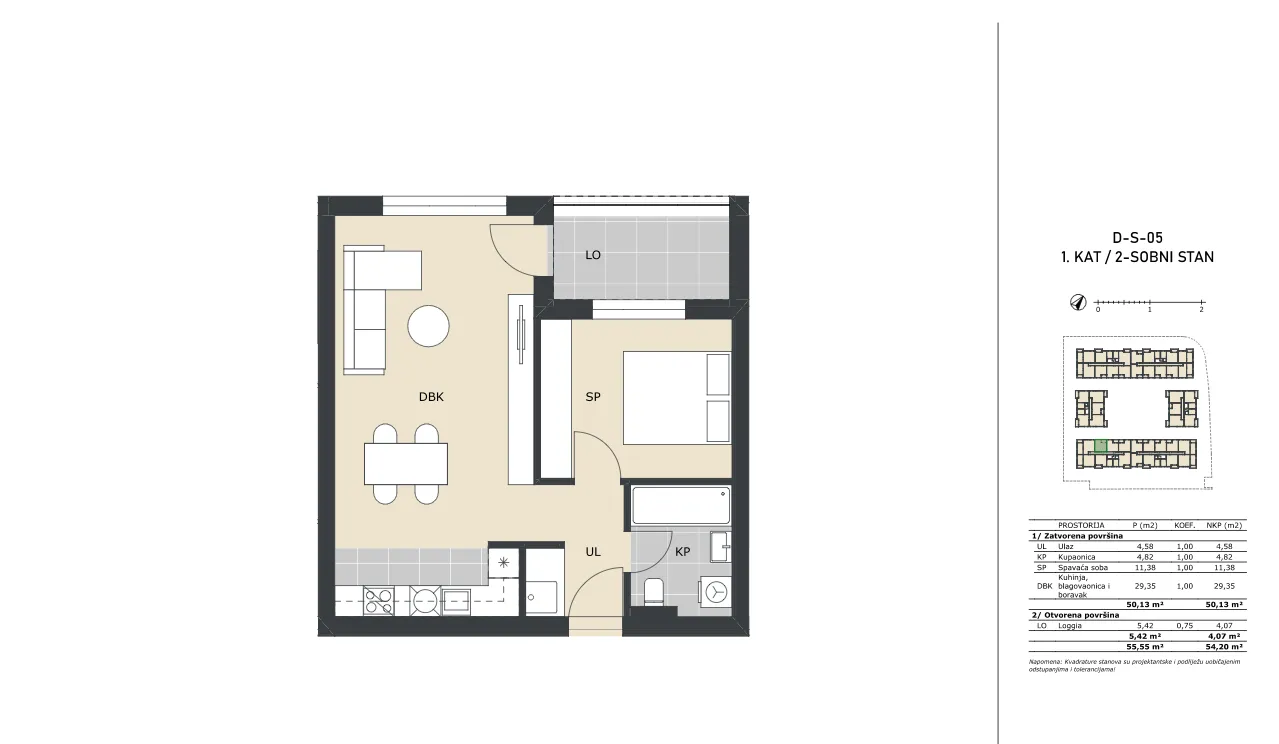 velika gorica, dvosoban stan neto površine 54,20 m² novogradnja - slika 5