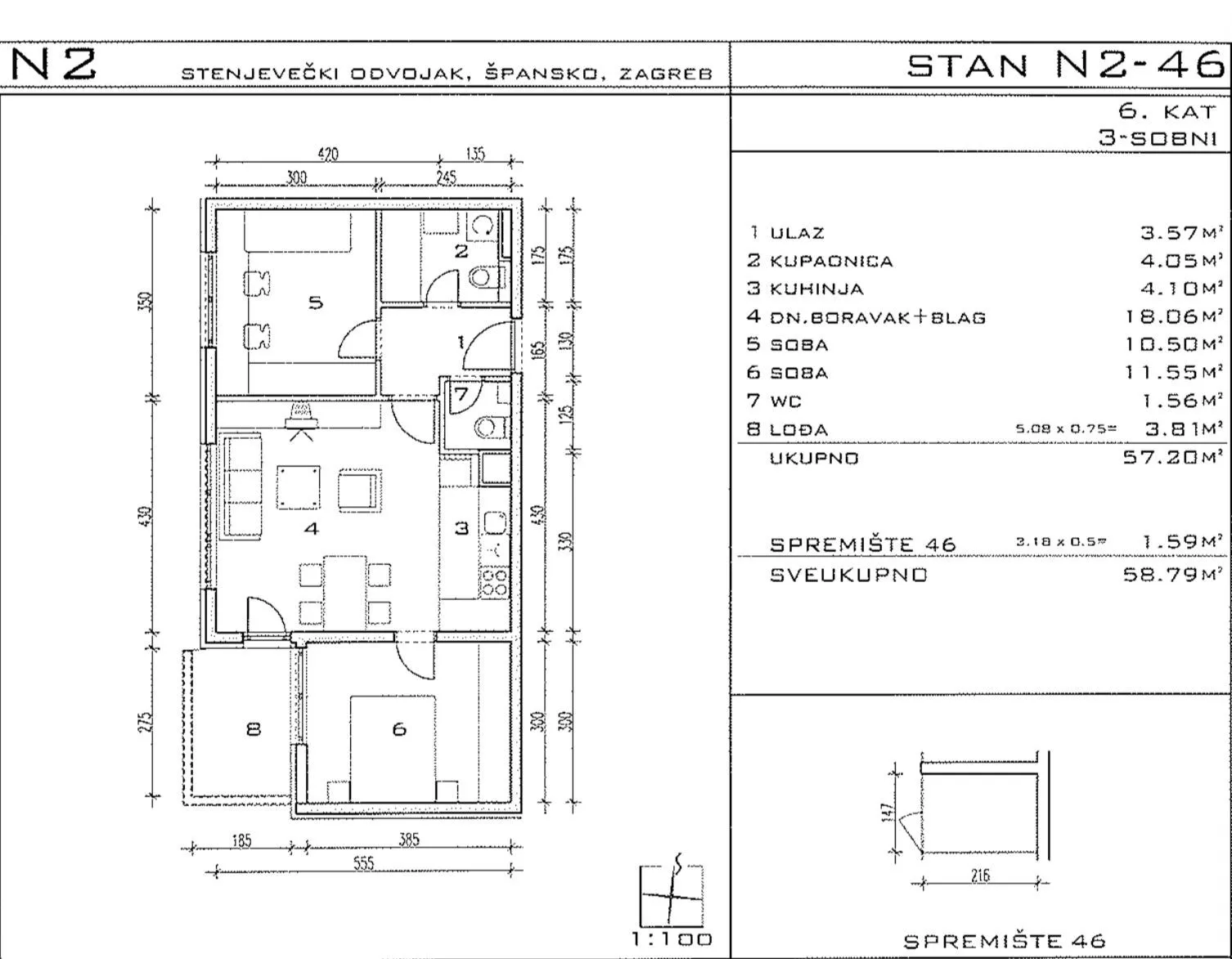 zagreb, špansko, predivan trosoban stan 69 m² - slika 19