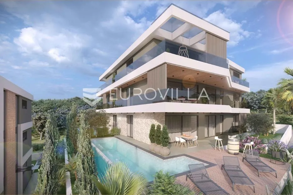 pula, pješčana uvala, luksuzni četverosobni stan s liftom, 1. kat, 119.22 m², pogled na more - slika 3