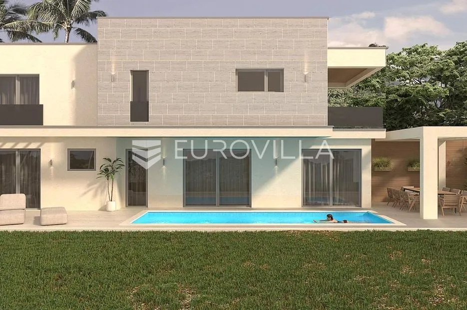 istra, ližnjan, građevinsko zemljište 523 m², pravomoćna dozvola za vilu 523 m², pogled na more - slika 2