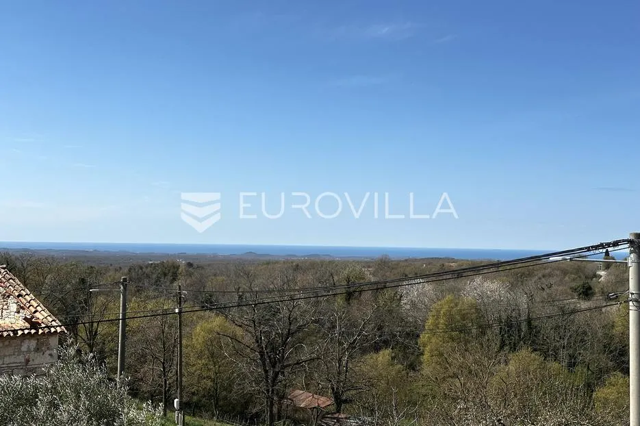 istra, višnjan, okolica, kamena kuća s pogledom na more i velikim zemljištem - slika 10