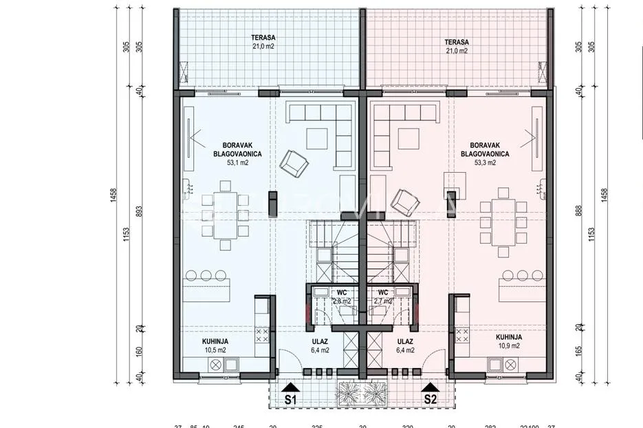 slavonski brod, kolonija, četverosoban dvoetažni stan s vrtom, 163,32 m² - slika 3