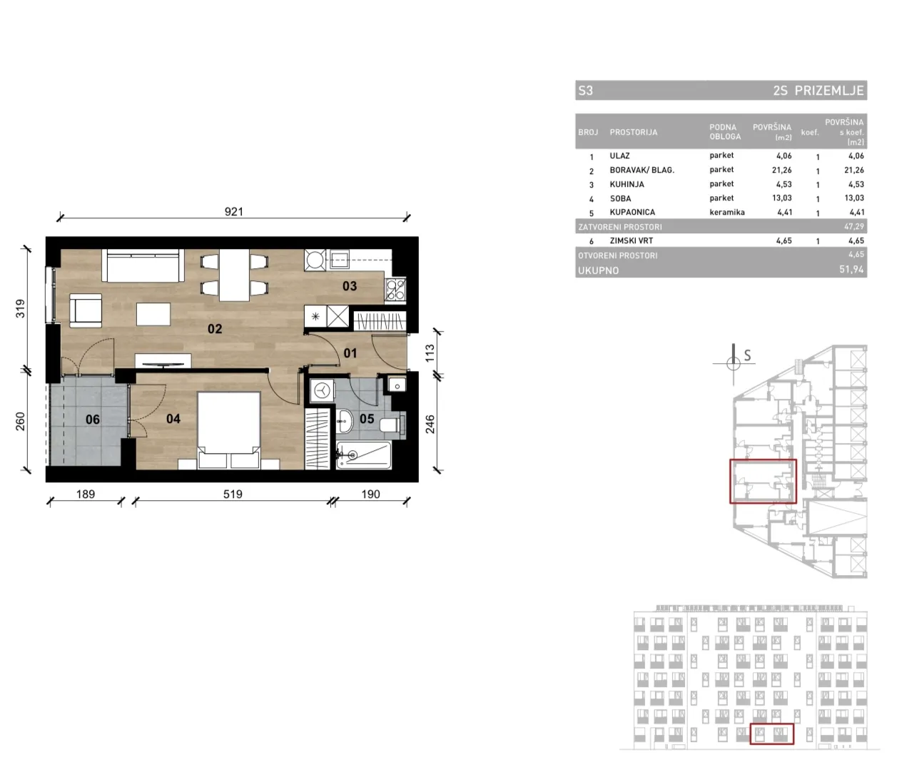 zagreb, vrapče, novogradnja, dvosoban stan u prizemlju sa zimskim vrtom, 51,94 m² - slika 4