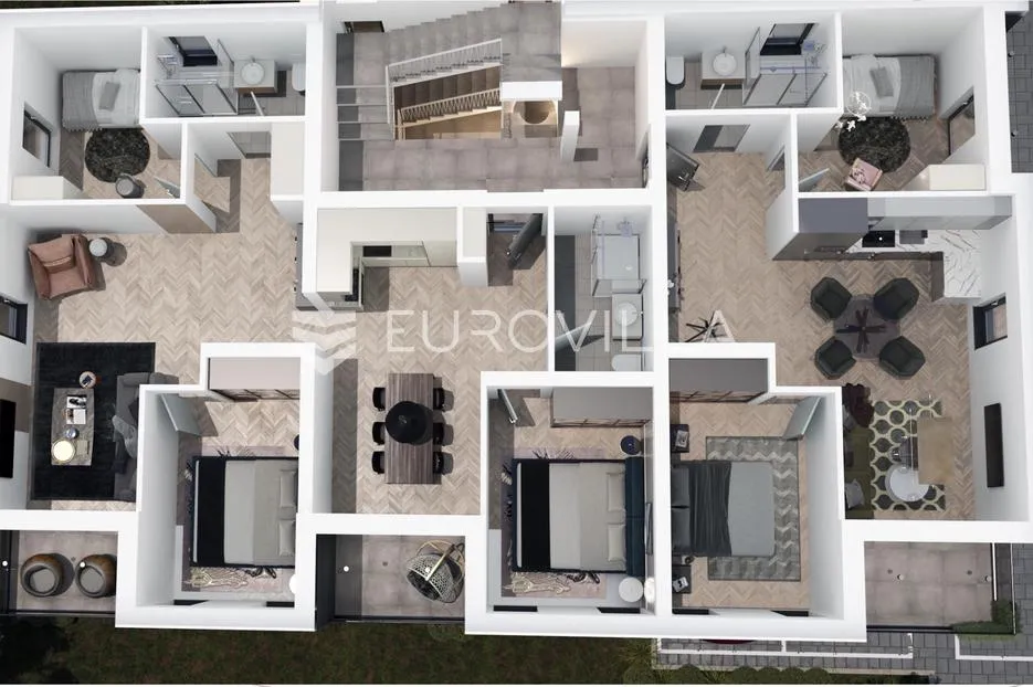 pula, bliža okolica - moderno namješten i opremljen četverosobni stan s6 na drugom katu, nkp 93.10m2 - slika 4