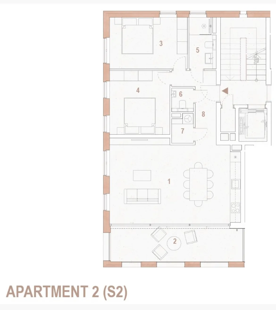 trogir, seget donji, dvosoban stan na prvom katu neto korisne površine 90 m², s2, b - slika 12