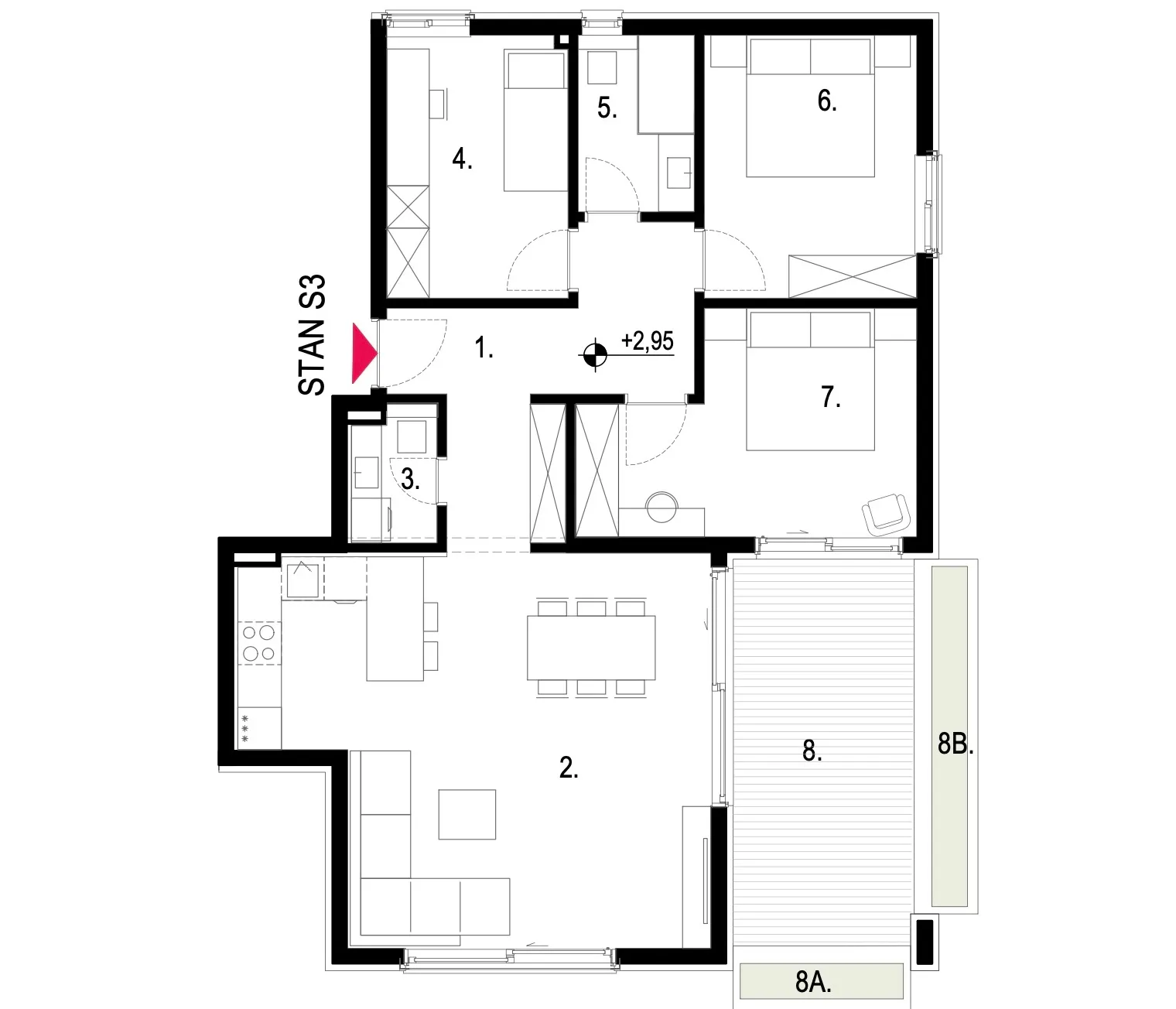 kaštel stari luksuzan stan 102,1 m² s velikom terasom - slika 16
