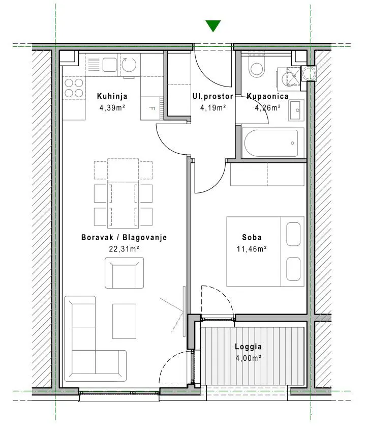 zagreb, jaruščica, dvosoban stan 50,96 m², natkriveni parking, novogradnja - slika 12