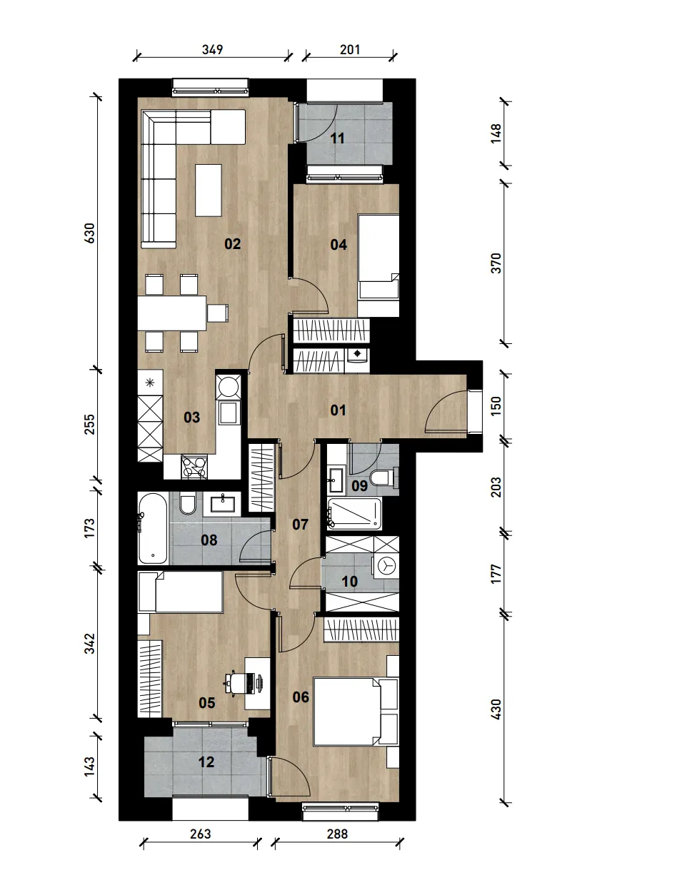zagreb, črnomerec, vrhunska novogradnja, četverosoban apartman površine 91 m² - slika 11
