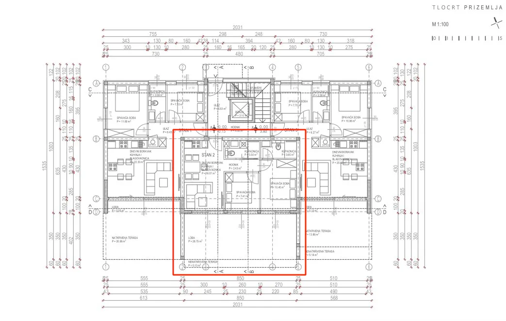 zadar, zaton, novogradnja, luksuzan dvosoban stan s vrtom nkp 77,72 m2 - slika 12