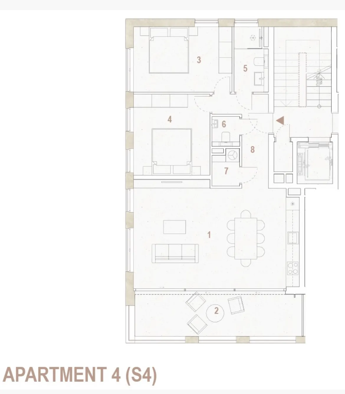 trogir, seget donji, dvosoban stan na drugom katu neto korisne površine 90 m², s4, c - slika 14