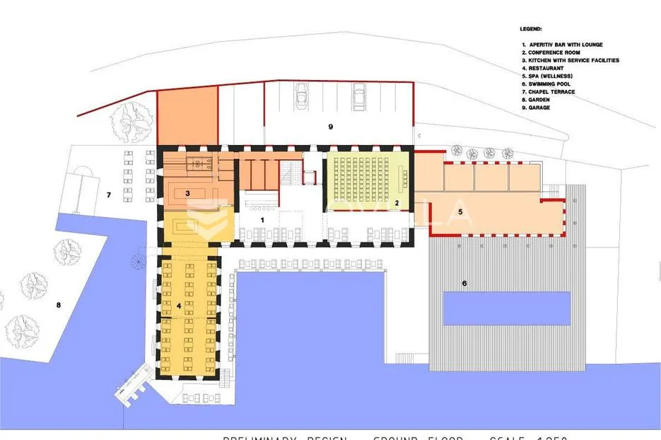 dubrovnik okolica, komolac, postojeći objekt sa projektom za hotel - slika 5
