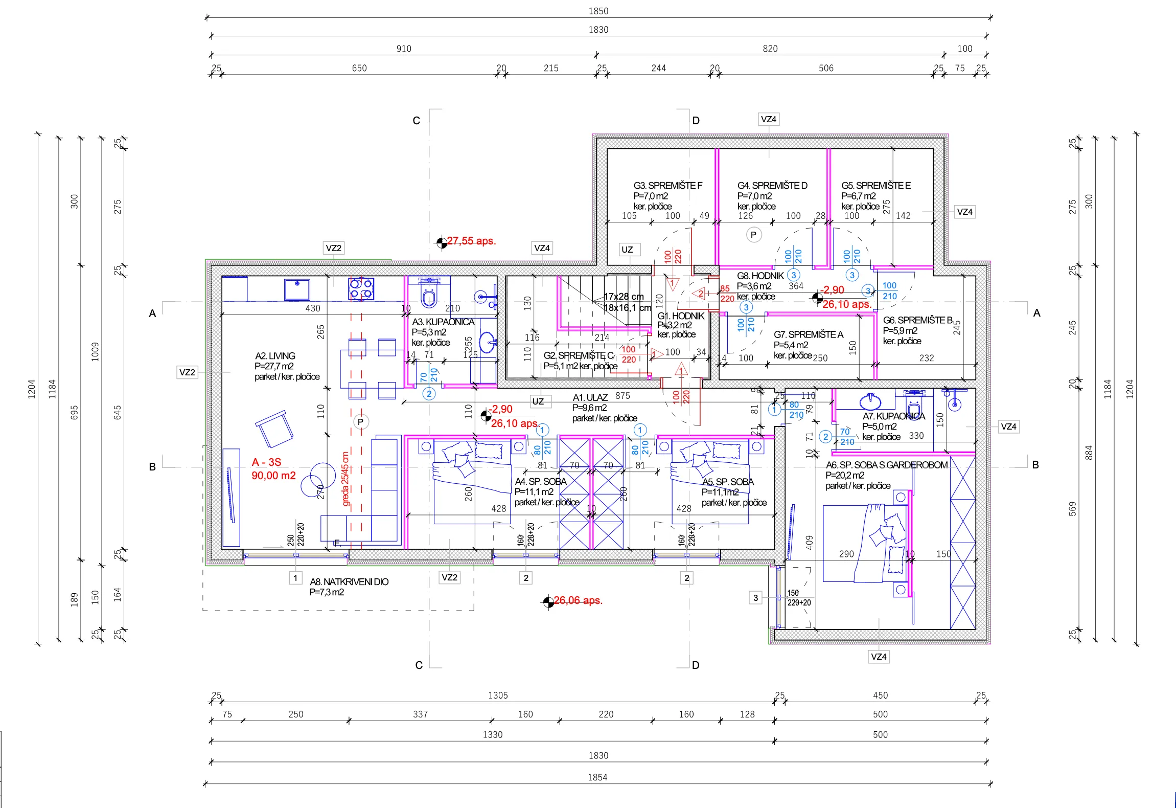 ražanj, stivašnica, novogradnja, luksuzan trosoban stan s bazenom 95,40 m² - slika 16