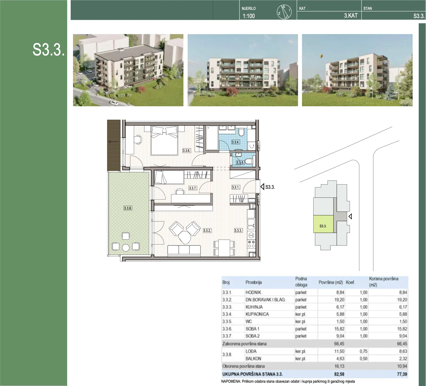 krapinske toplice, trosoban stan 77 m² na 3. katu novogradnja - slika 8