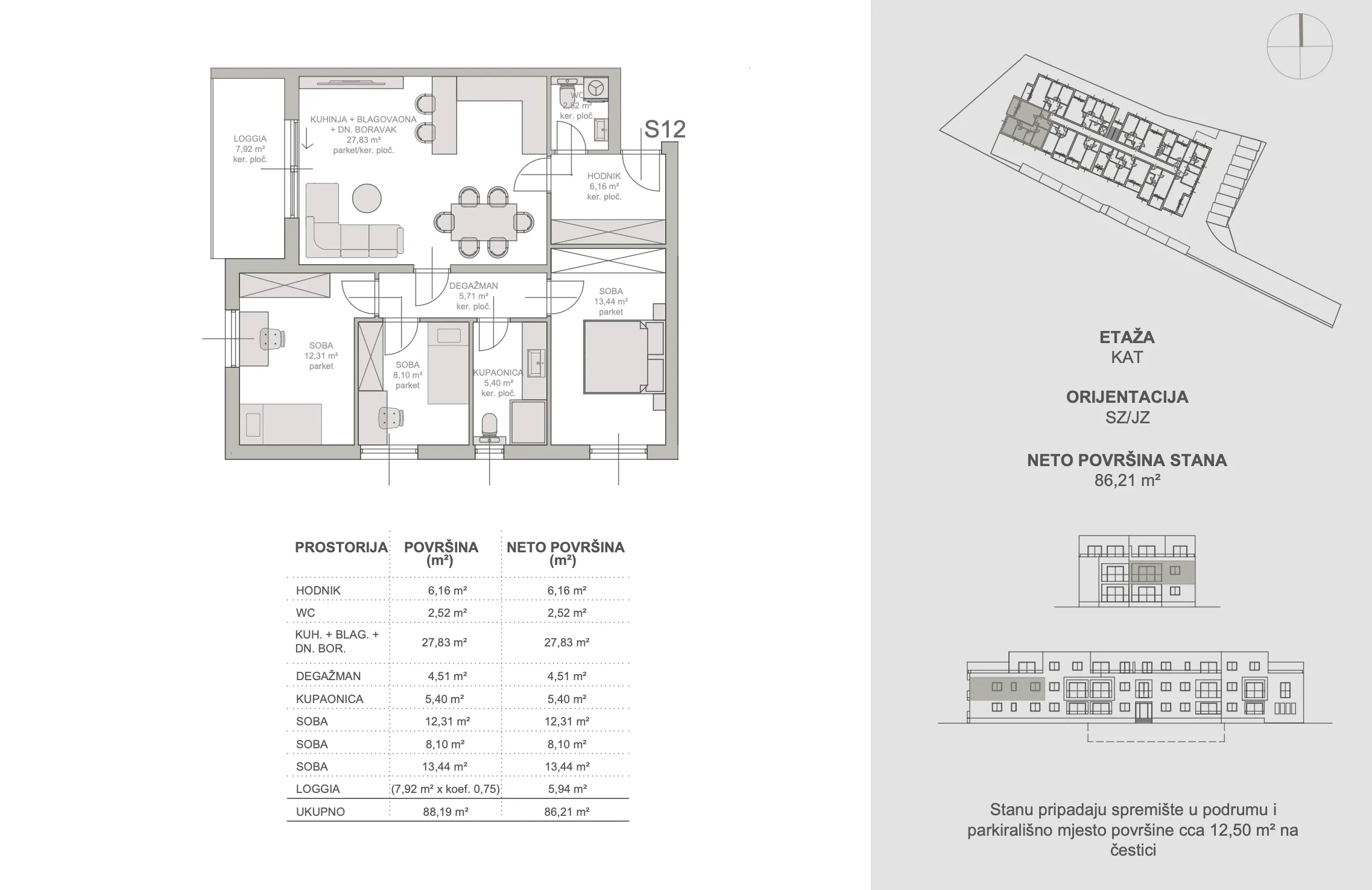 zagreb, blato: moderan četverosoban stan 86,21 m², parking, novogradnja - slika 8