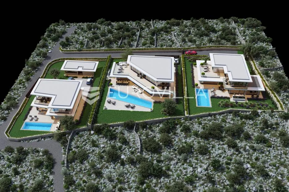 trogir, vinišće, luksuzna, jedinstveno villa suvremenog dizajna s bazenom, pogled na more - slika 21
