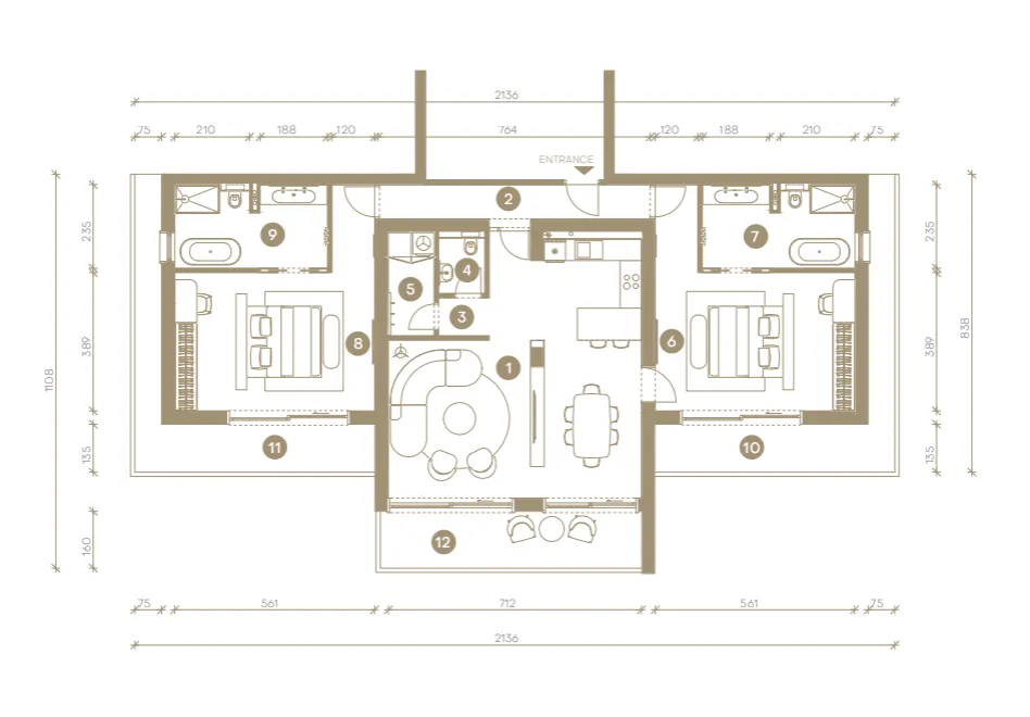 novi vinodolski, luksuzni penthouse u sklopu resorta, 85 m od mora - slika 13