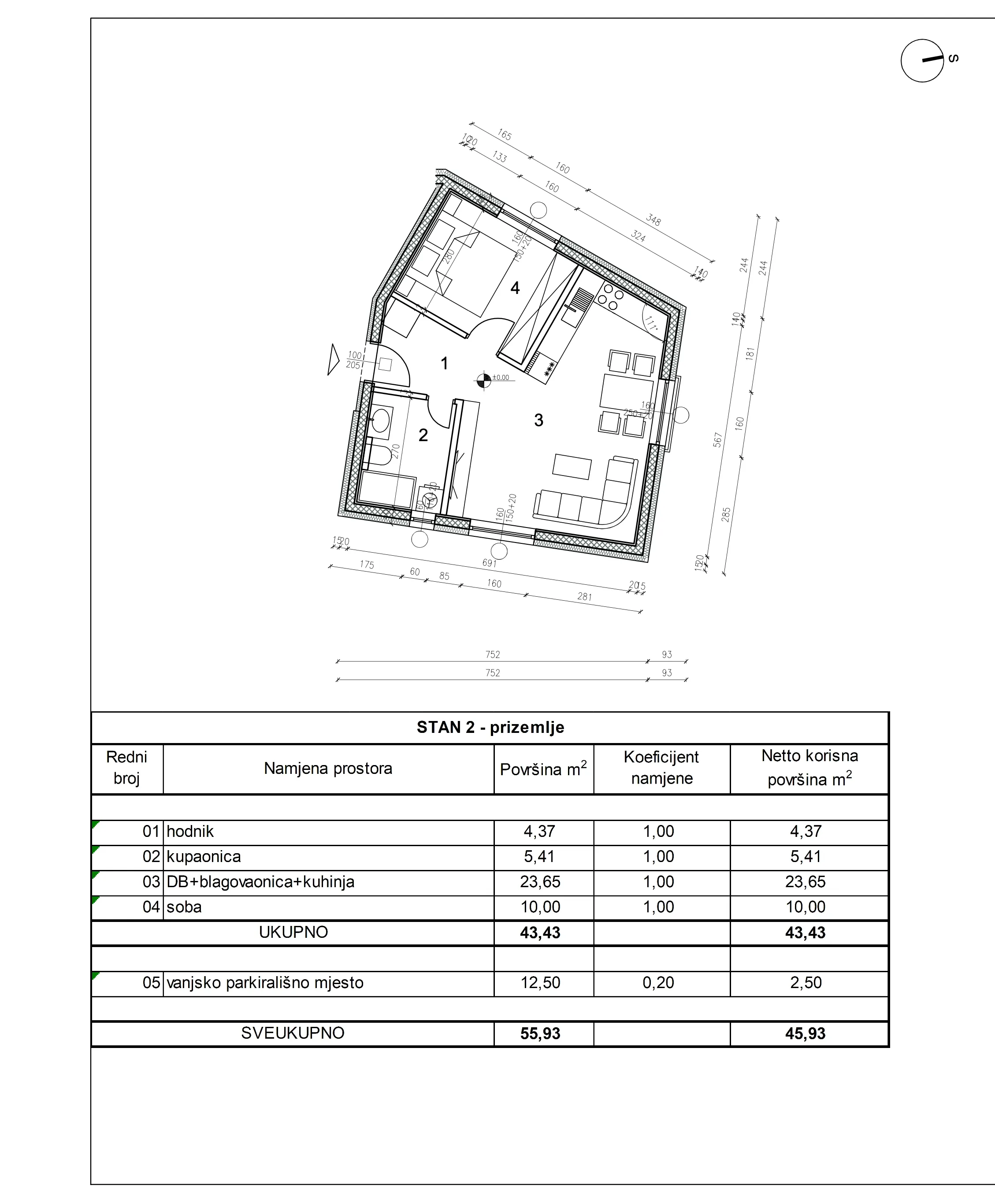 sveti ivan zelina, brezovec zelinski, moderan dvosoban stan nkp 46 m2 novogradnja - slika 2