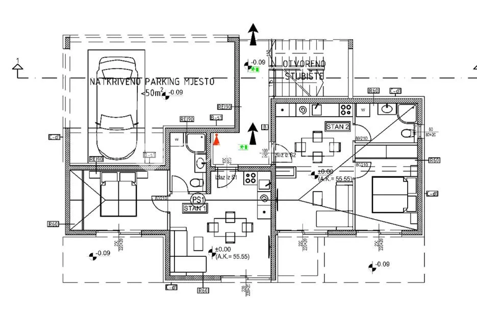 trogir, jednosoban stan u prizemlju neto korisne površine 40,66 m², s2 - slika 7