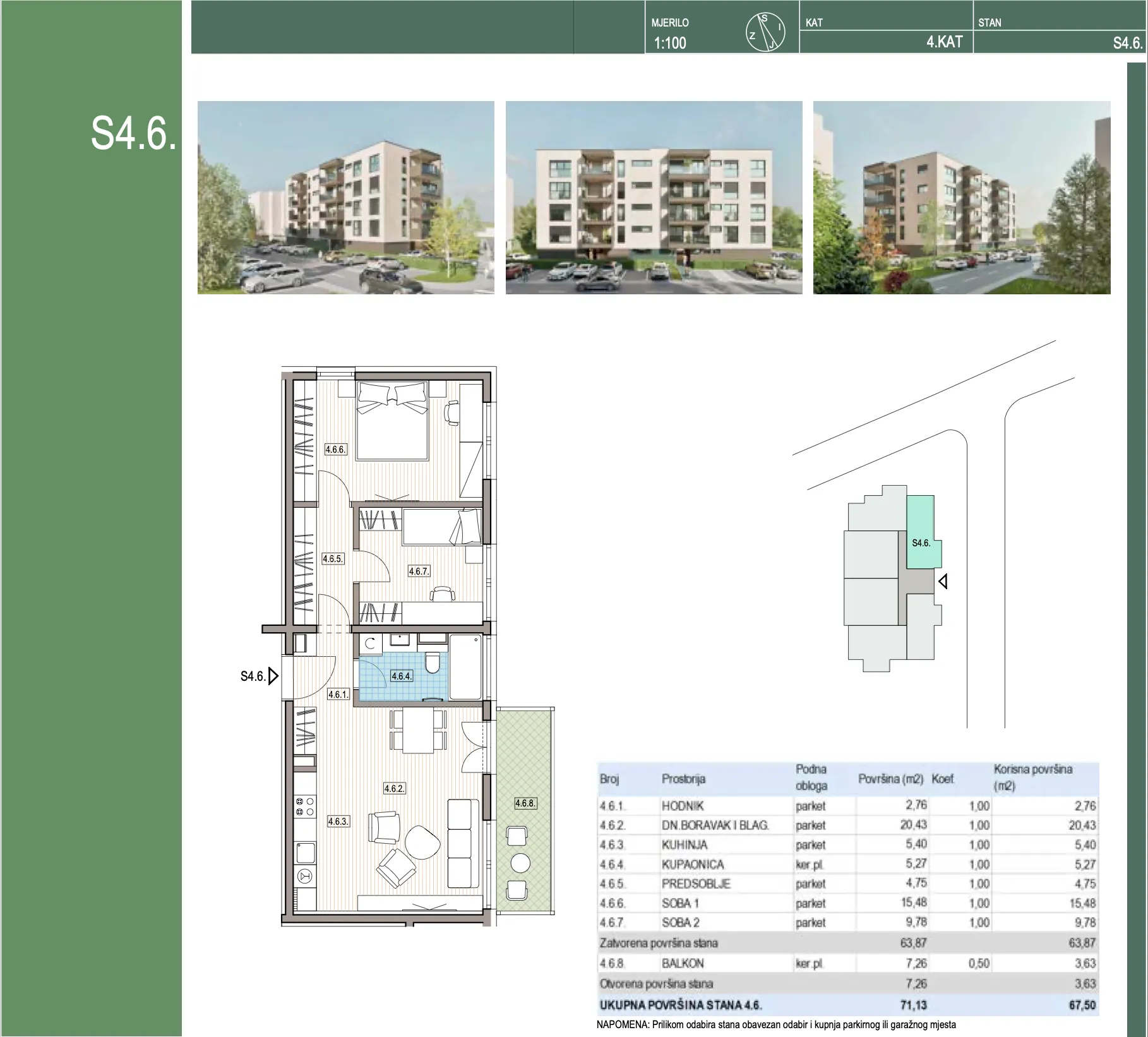 krapinske toplice, trosoban stan 67 m² na 4. katu novogradnja - slika 8