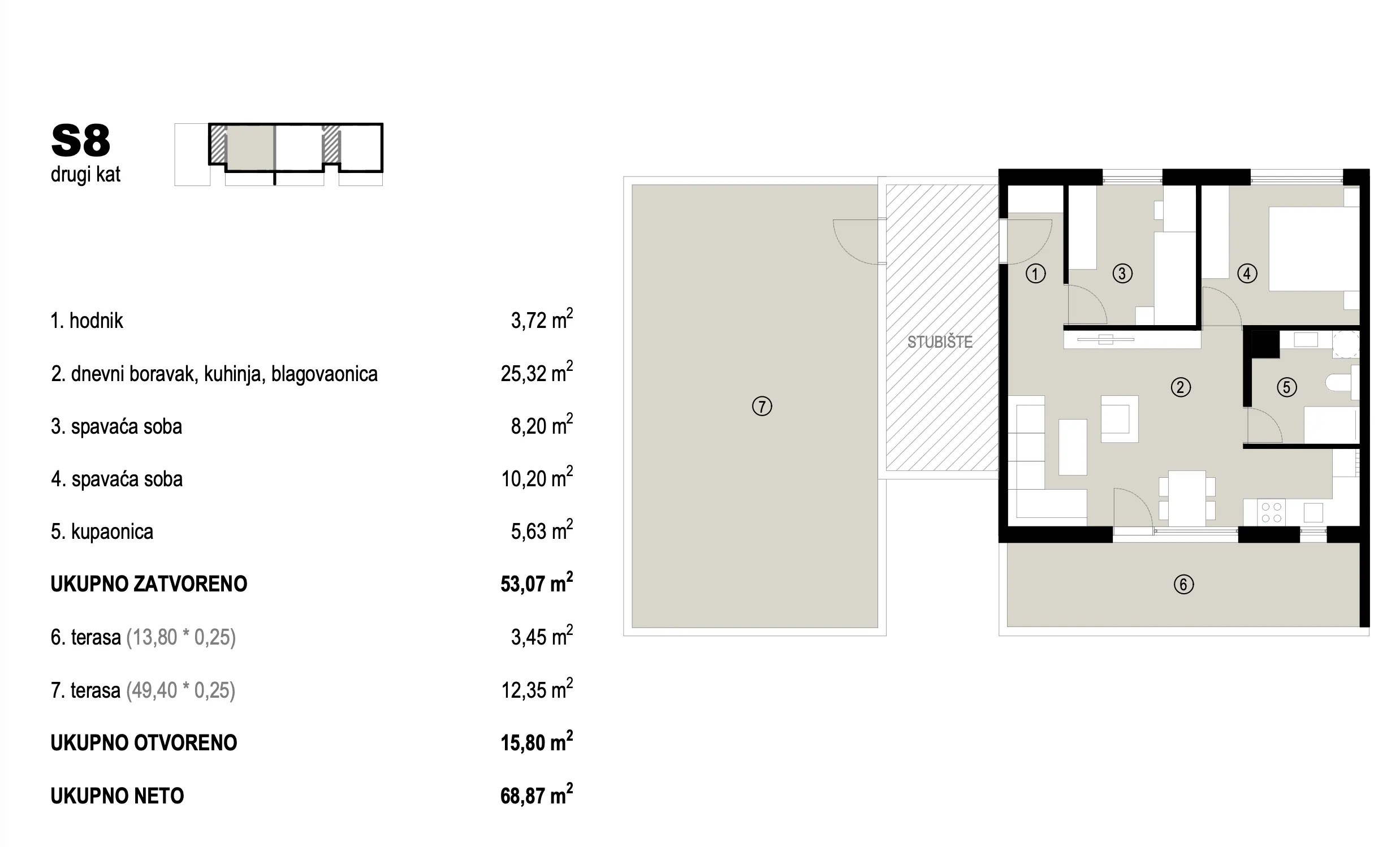 sveta nedelja, atraktivan trosoban stan s 2 terase, 69 m² novogradnja - slika 11