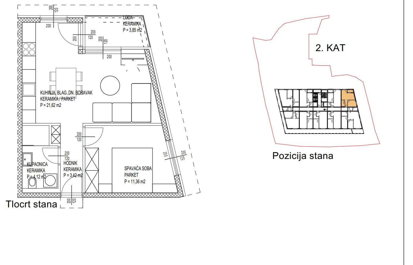 zadar, vruljica, luksuzni jednosoban stan na drugom katu, 250 m od mora, 42,45 m² - slika 11