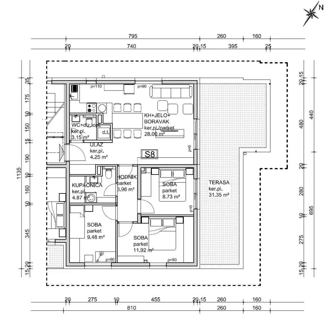 samobor, četverosoban stan 82 m² garaža novogradnja - slika 5