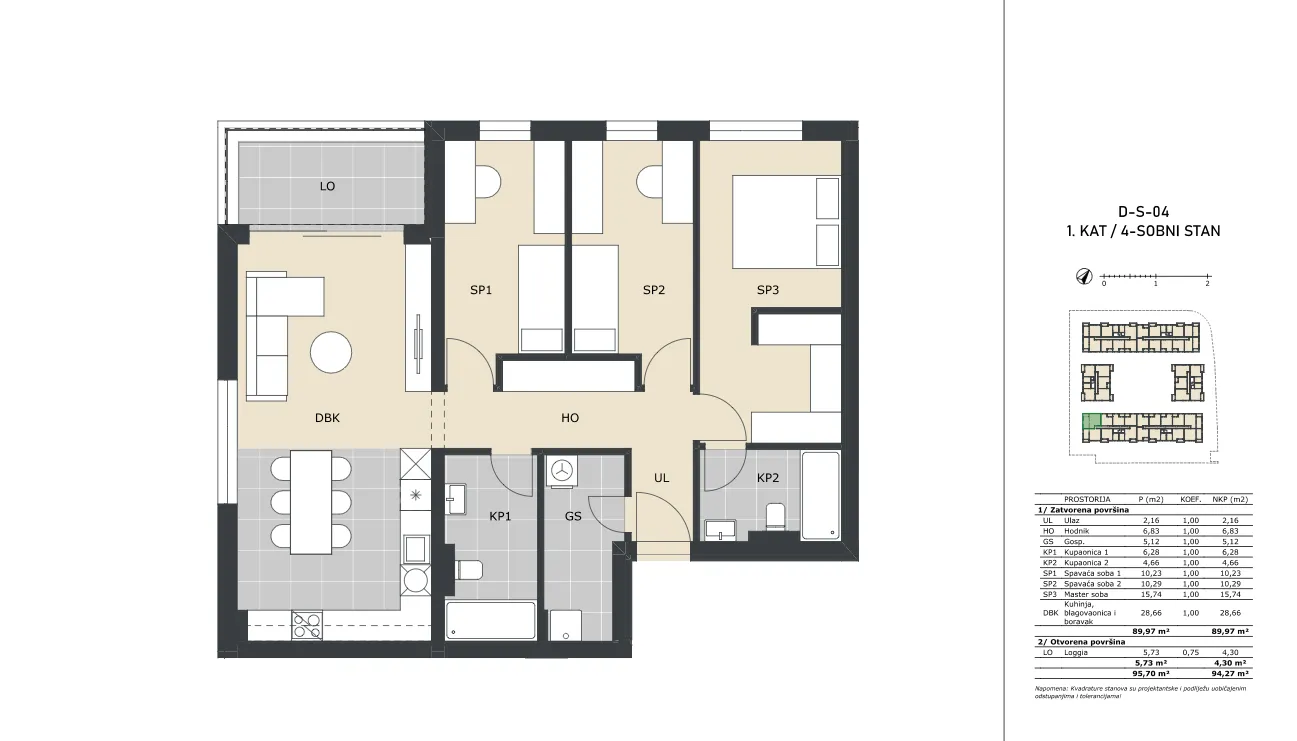 velika gorica, četverosoban stan neto površine 94,27 m² novogradnja - slika 5