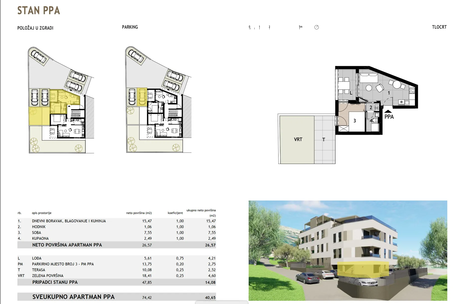 podstrana, jednosobni apartman u prizemlju s vrtom - slika 13