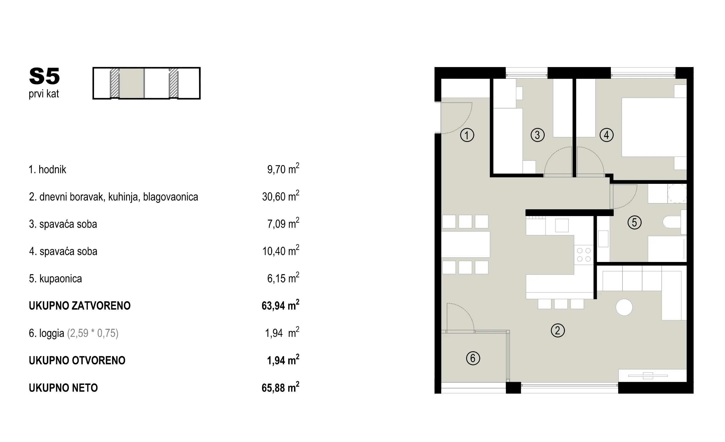 sveta nedelja, atraktivan trosoban stan u novogradnji s loggijom, 66 m² - slika 11