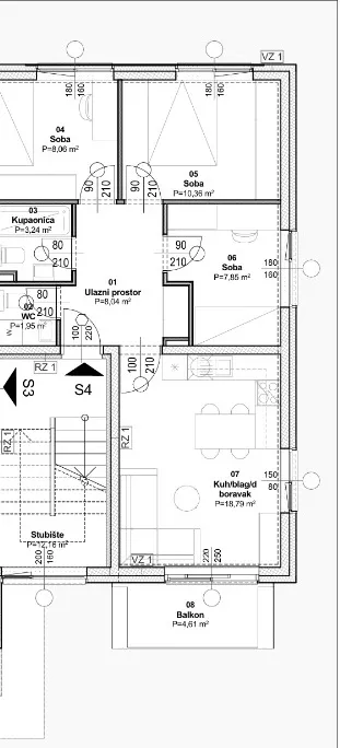 zagreb, dubrava, predivan četverosoban stan nkp 89 m2 novogradnja - slika 15