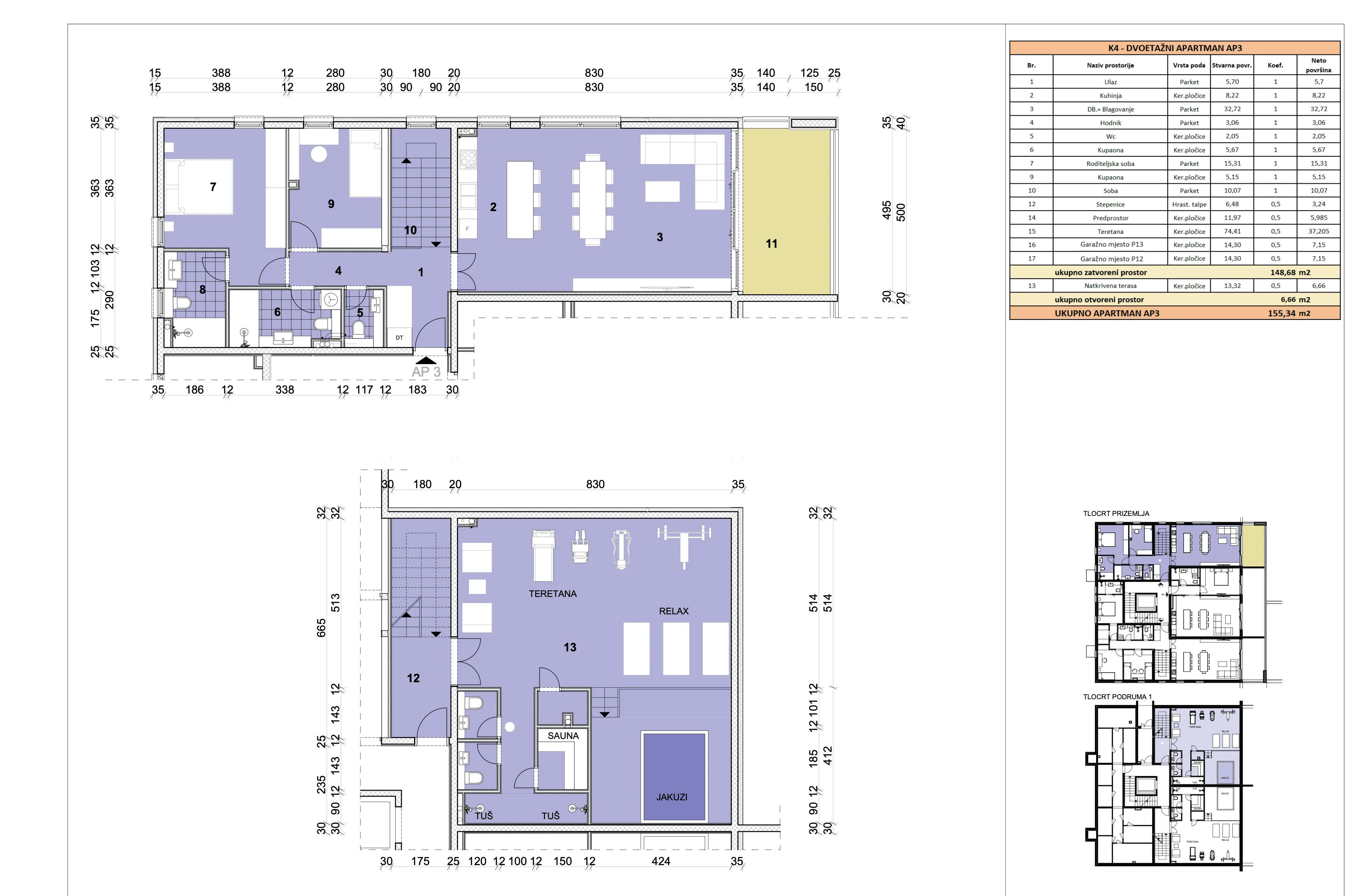 opatija, dvoetažan trosoban stan + 2gpm, nkp 155 m2, novogradnja - slika 35