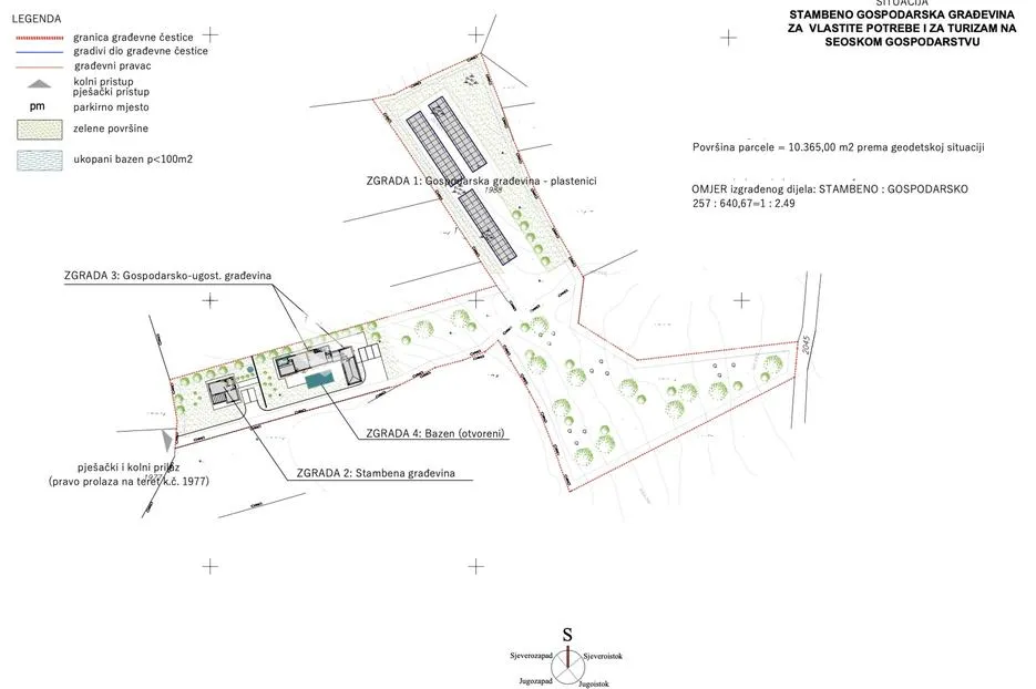 Istra, Kranjčići, građevinsko zemljište 10353m2 s građevinskom dozvolom za seosko gosodadarstvo