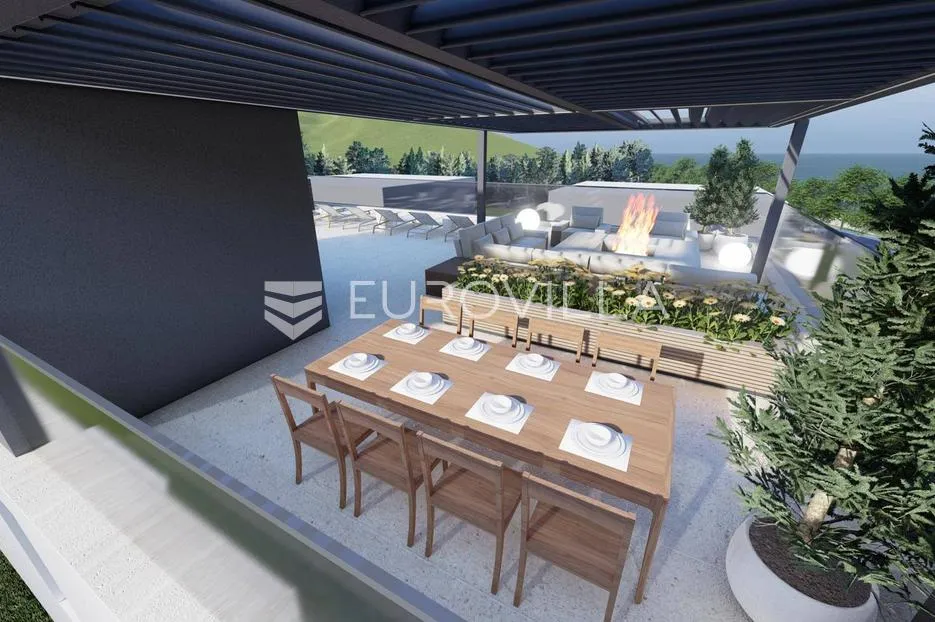 zadar, sukošan, penthouse s krovnom terasom, prvi red uz more, 132,32 m² - slika 4