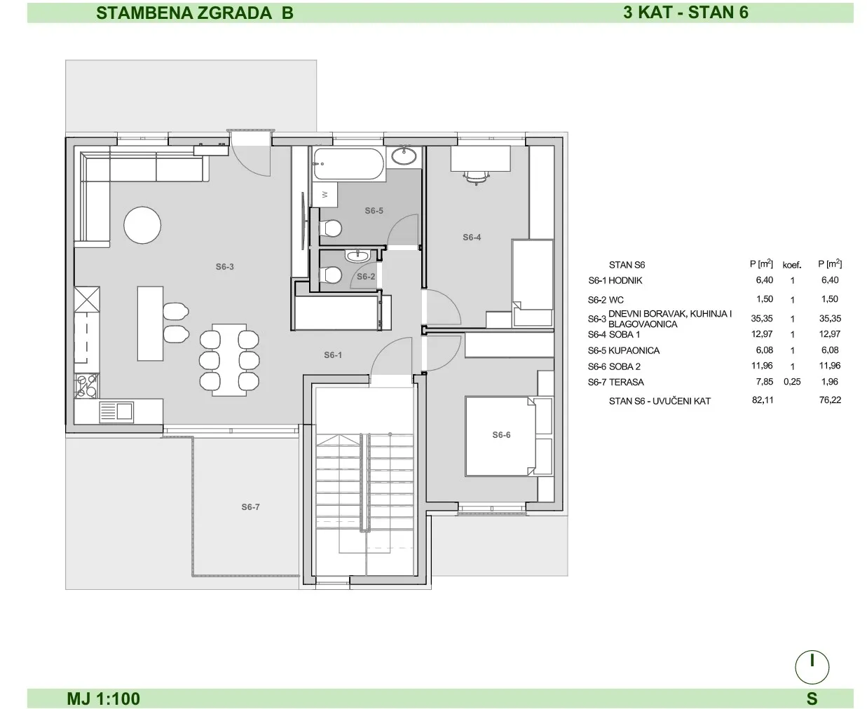 zagreb jarun ekskluzivan trosoban penthouse s terasom 84 m² - slika 10