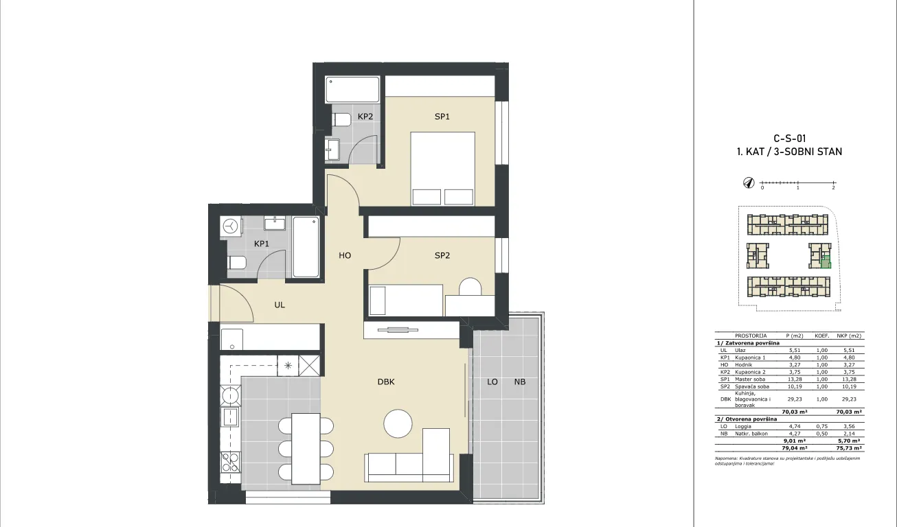 velika gorica, trosoban stan neto površine 75,73 m² novogradnja - slika 5