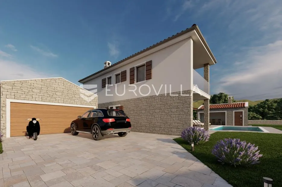 istra, oprtalj, građevinsko zemljište s projektom i građevinskom dozvolom u srcu istre - slika 3