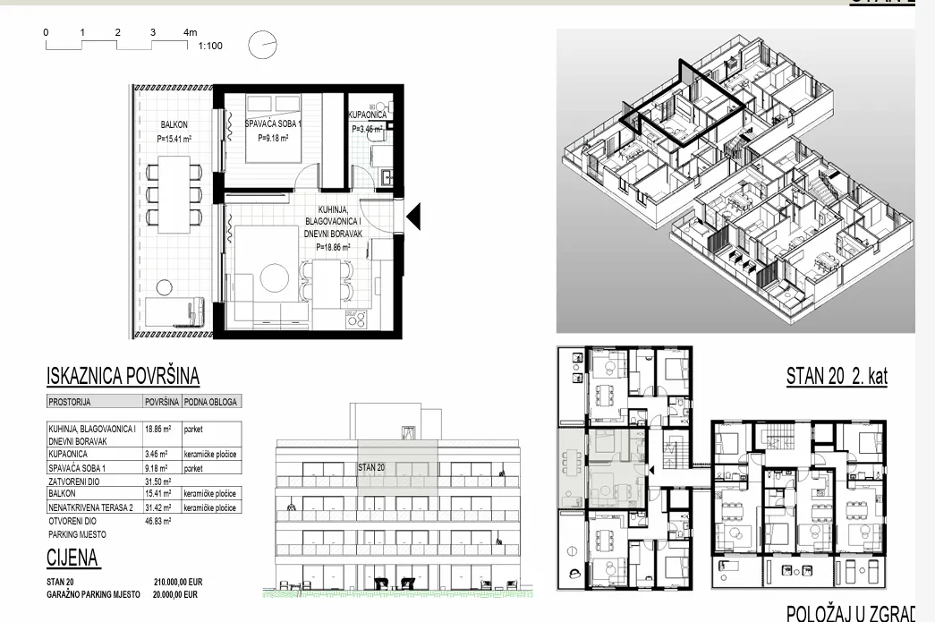 trogir, okrug gornji – apartman s20 na trećem katu neto korisne površine 47 m2 - slika 16
