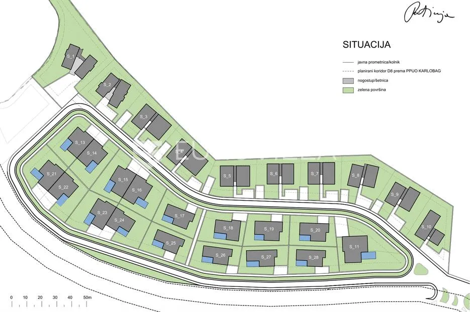 karlobag, cesarica, građevinsko zemljište s projektom, 628 m² - slika 14