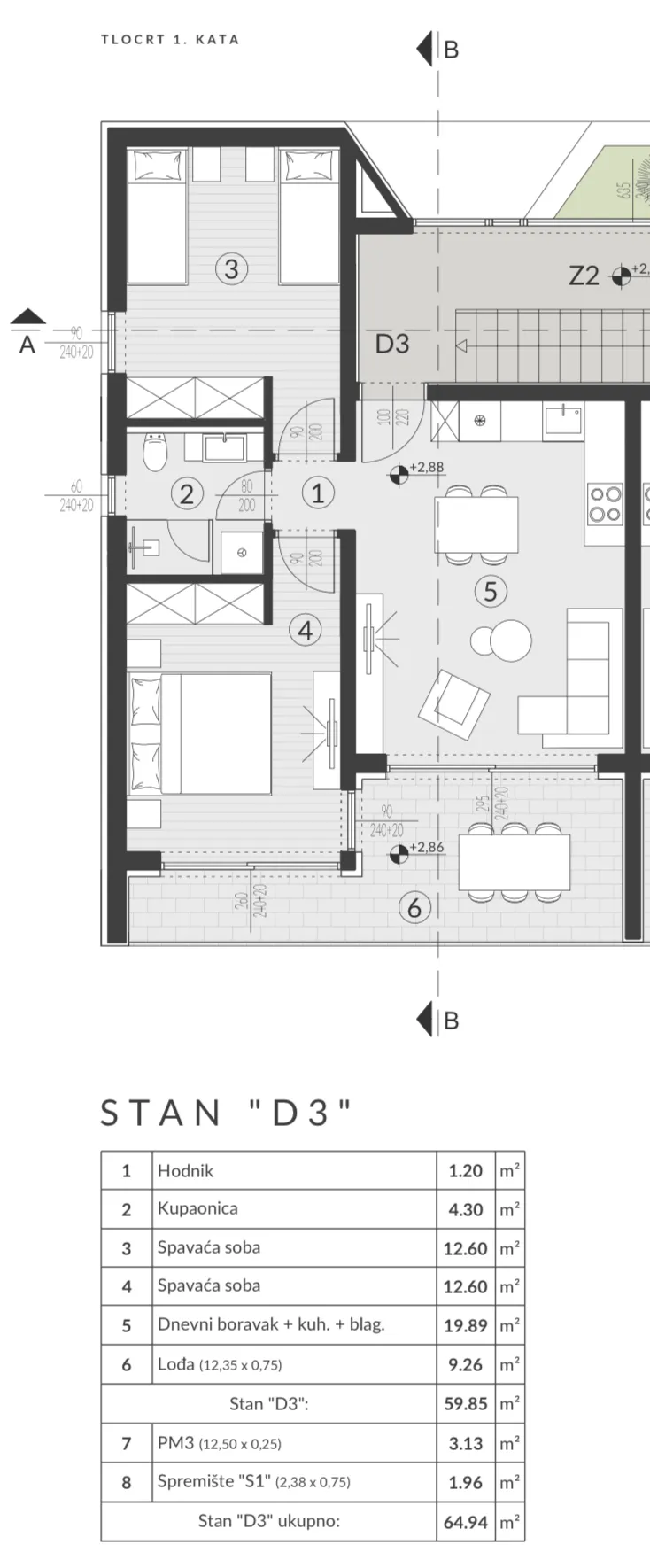 istra, ližnjan, urbani stanovi blizu mora - 65 m2 (d3) - slika 11
