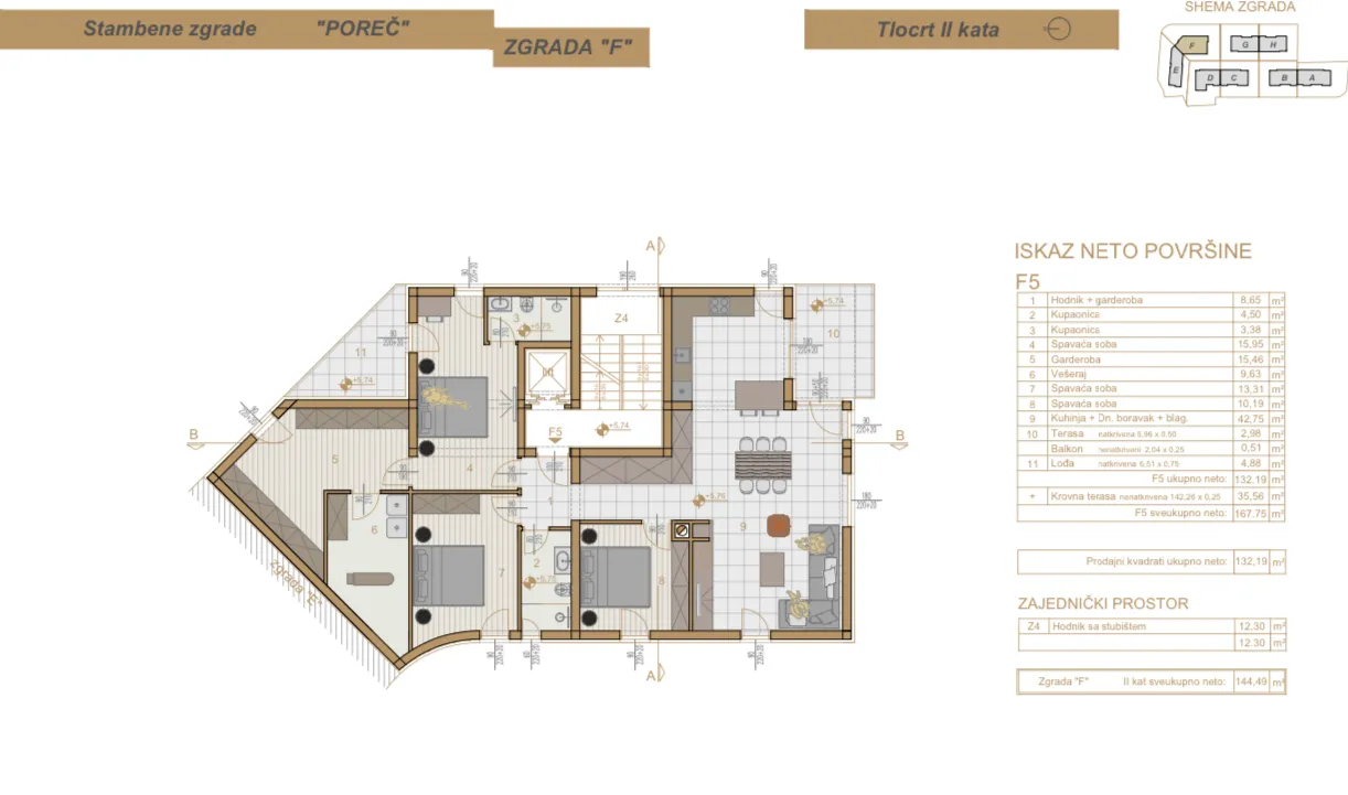 istra, poreč, trosoban penthouse 177 m2 - 800 m od mora - slika 28